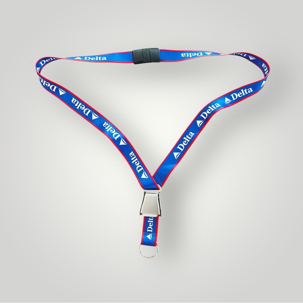Delta Air Lines Blue Lanyard Seat Belt Buckle Unique Retro Boeing Airbus New